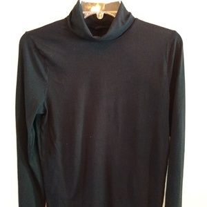 Women's J. Crew Black turtleneck, soft cotton.